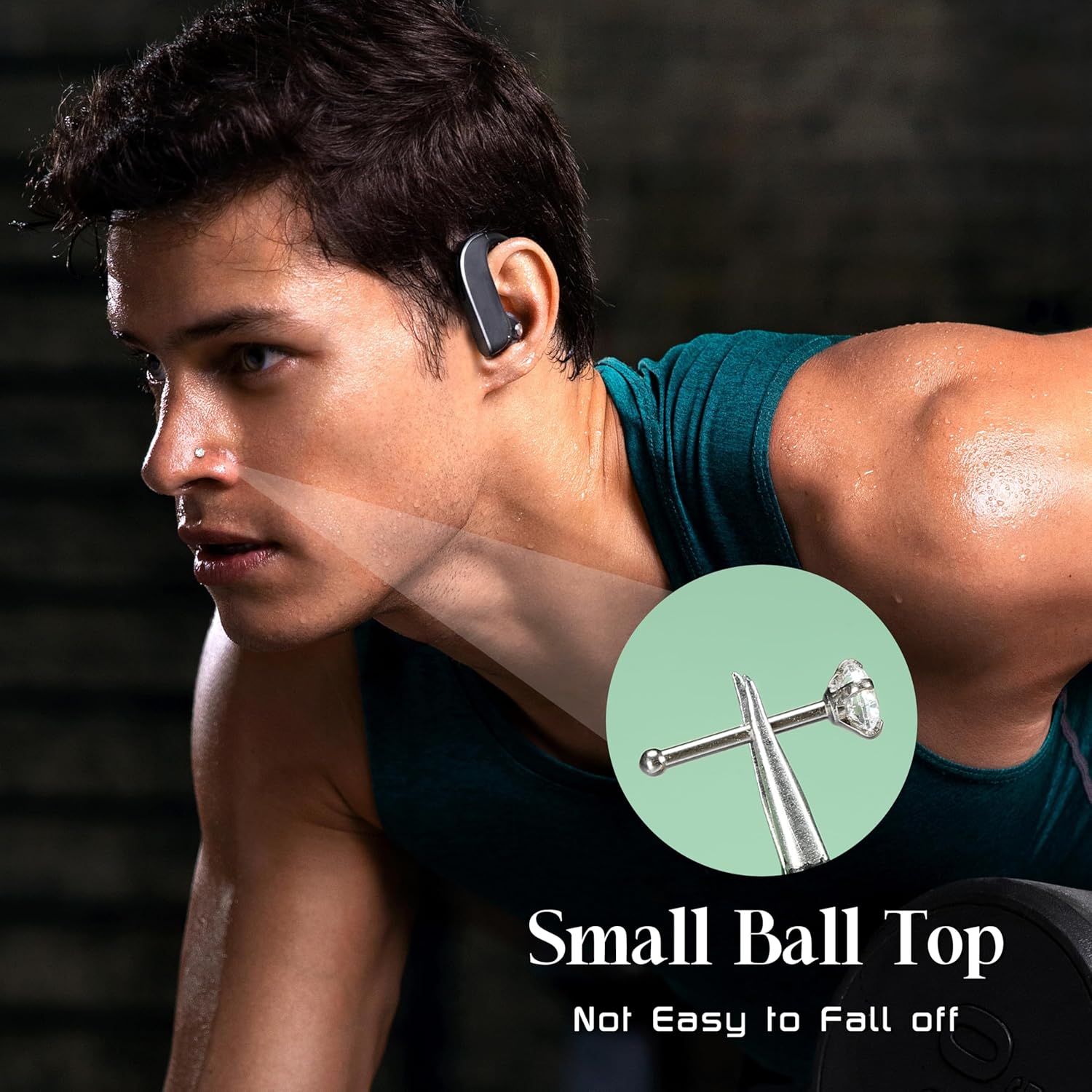 Jstyle Hypoallergenic Nose Rings 18G 20G Surgical Stainless Steel Nose Rings Studs Cubic Zirconia Nose Ring Labret Nose Piercing Jewelry for Women Men 1.5mm 2mm 2.5mm 3mm