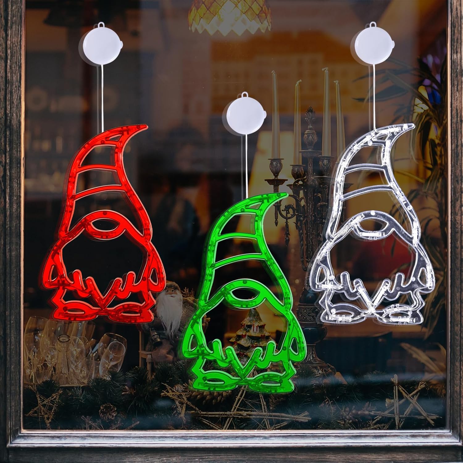 LOLStar Halloween Lights Decorations 2025 3-Pack Orange Pumpkin White Ghost Purple Bat Window Lights with Suction Cups, Battery Operated Halloween LED Lights Window Decor Slow Fade Mode and Timer