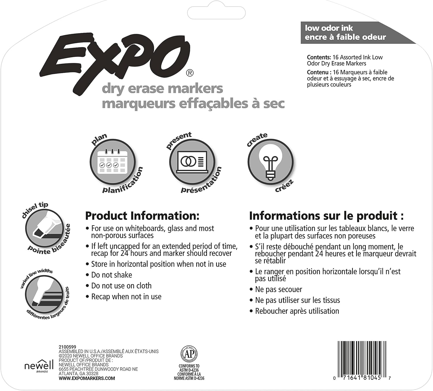 EXPO Dry Erase Markers, Low Odor Ink, Assorted Colors, Chisel Tip, 12 Count - Easily Erases, Vibrant Ink, Ideal for Classroom, Back to School Supplies, Teachers, Office, Whiteboard & Home