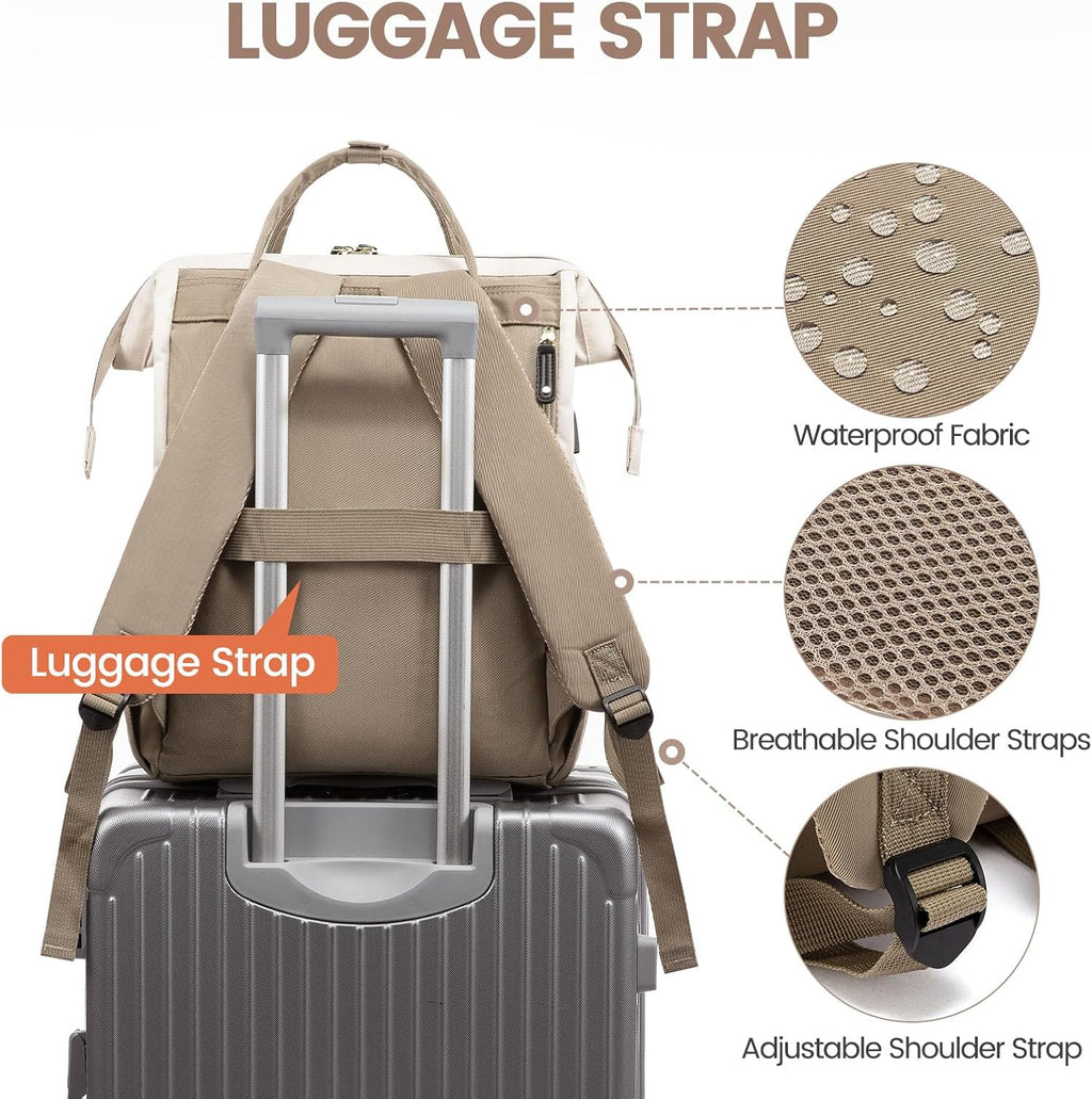 LOVEVOOK Laptop Backpack for Women, 15.6 Inch Work Business Backpacks Purse With Large Capacity, Waterproof Nurse Bag College Bookbag for School, Waterproof Casual Daypack for Travel