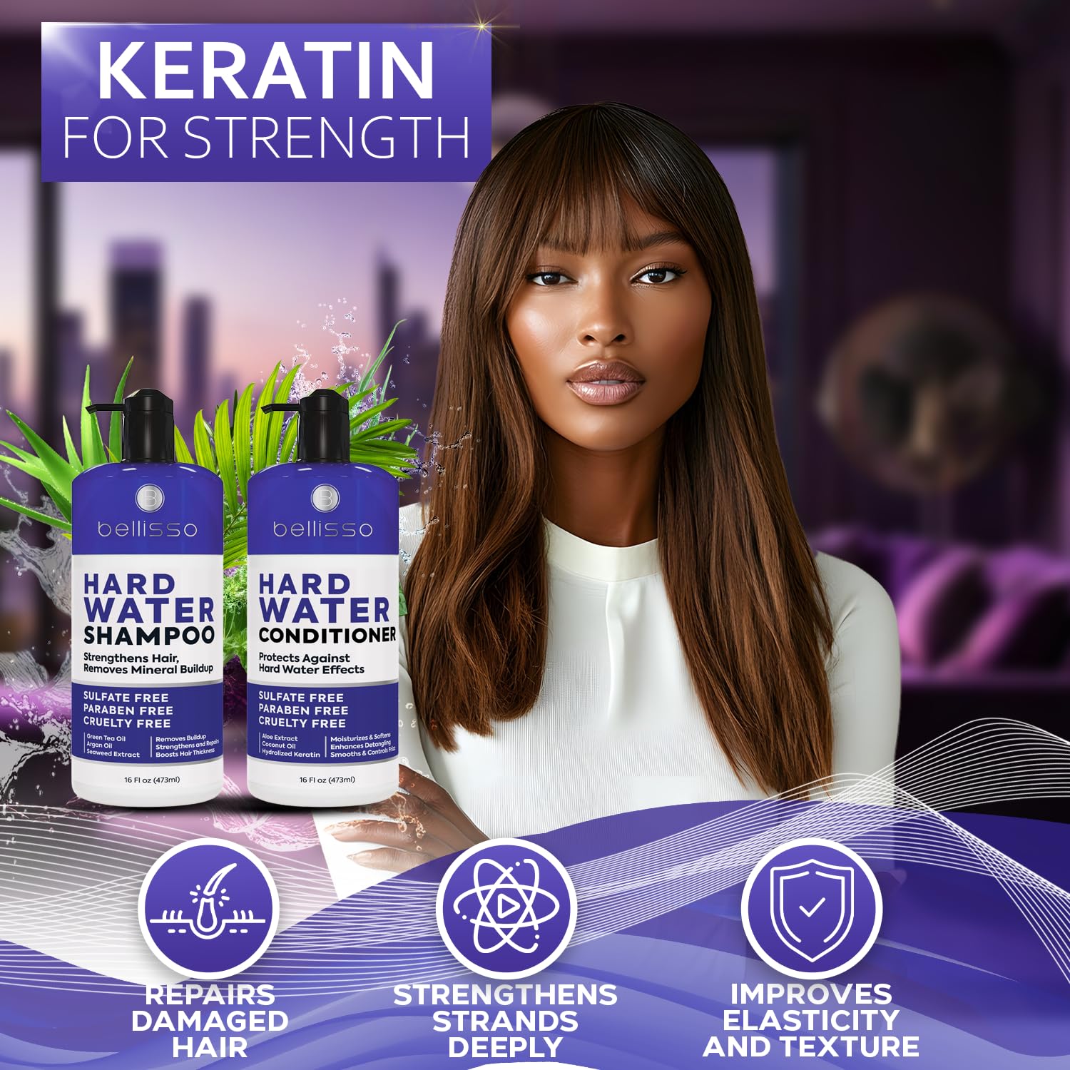 Biotin Shampoo and Conditioner Set - Sulfate and Paraben Free Treatment for Men and Women - Hair Thickening Volumizing Products to Help Boost Thinning Hair with Added Keratin