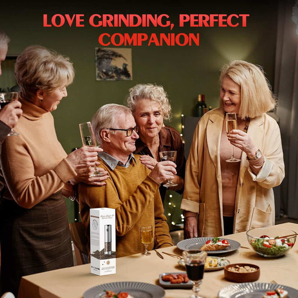 Electric Salt and Pepper Grinder Set Automatic Battery Pepper Mill Shakers Adjustable Coarseness Upgraded Larger Capacity with Led Home and Kitchen Appliances for New House Warming Gifts