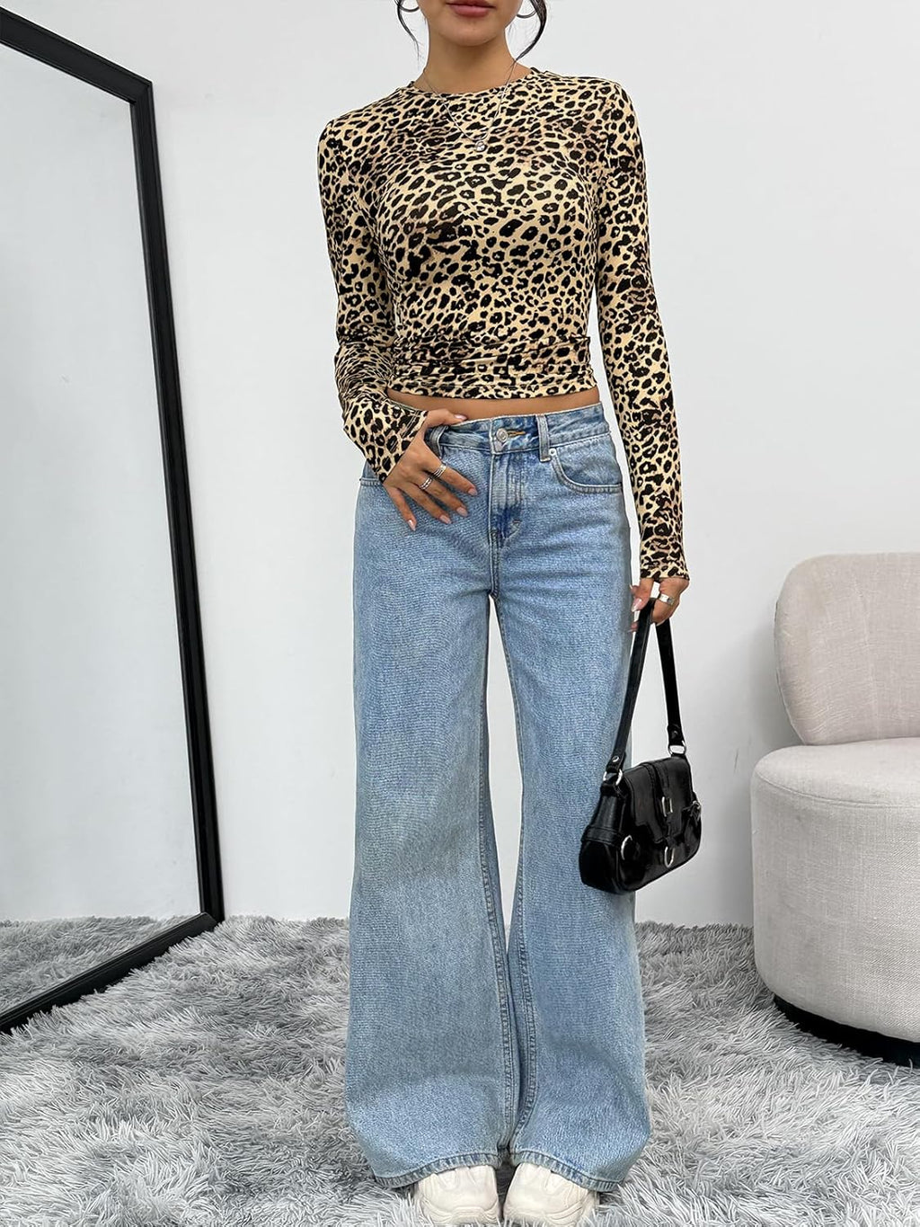 Trendy Queen Womens Long Sleeve T Shirts Fall Fashion 2025 Basic Crop Tops Going Out Outfits Y2k Clothes