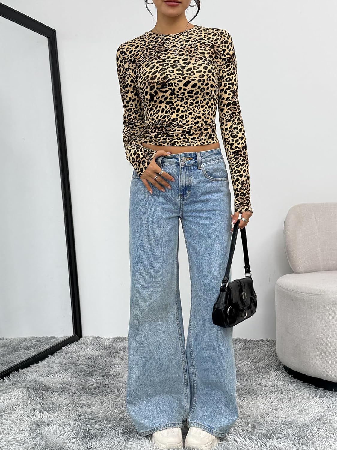 Trendy Queen Womens Long Sleeve T Shirts Fall Fashion 2025 Basic Crop Tops Going Out Outfits Y2k Clothes