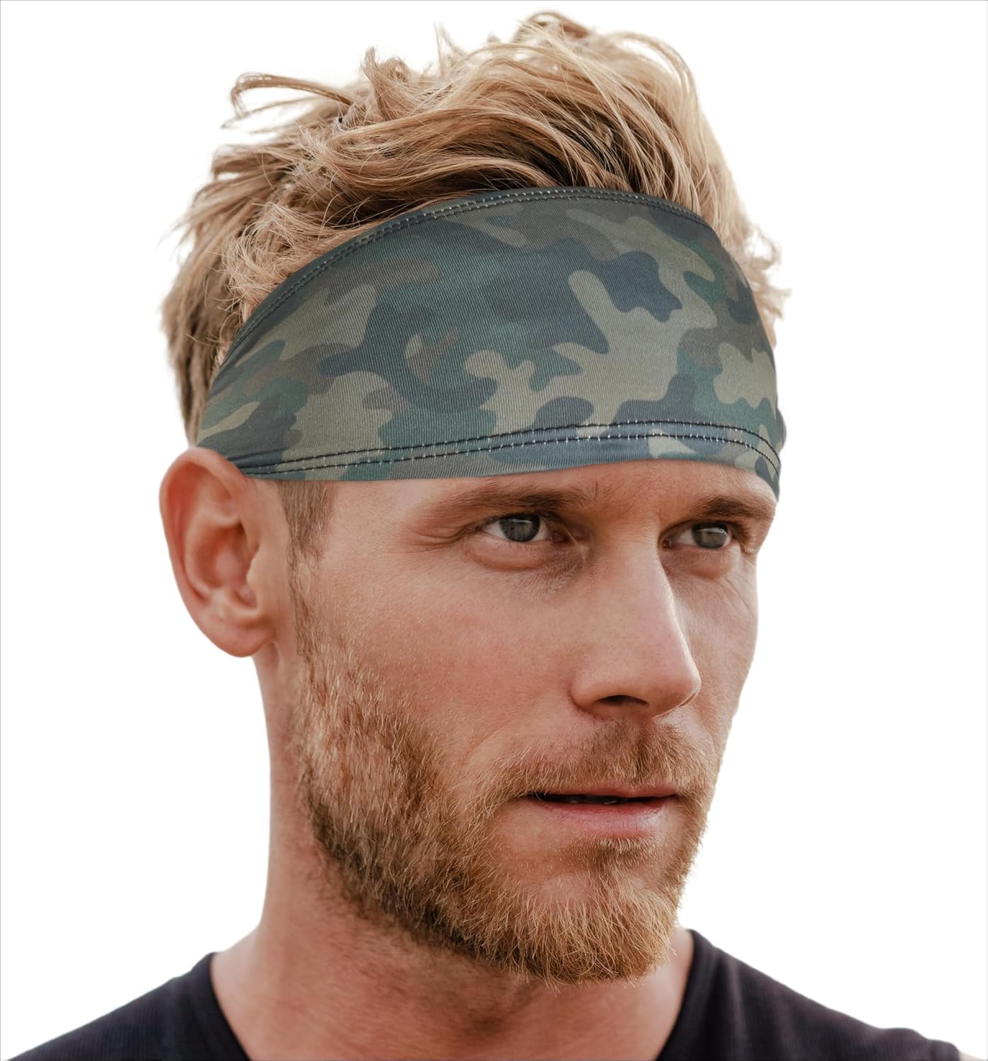 Tough Outfitters Headband for Men - Mens Headbands - Working Out Sports Performance Head Bands - Athletic Cycling Running Sweat Band, Football Headbands - Sweat Bands Men/Women