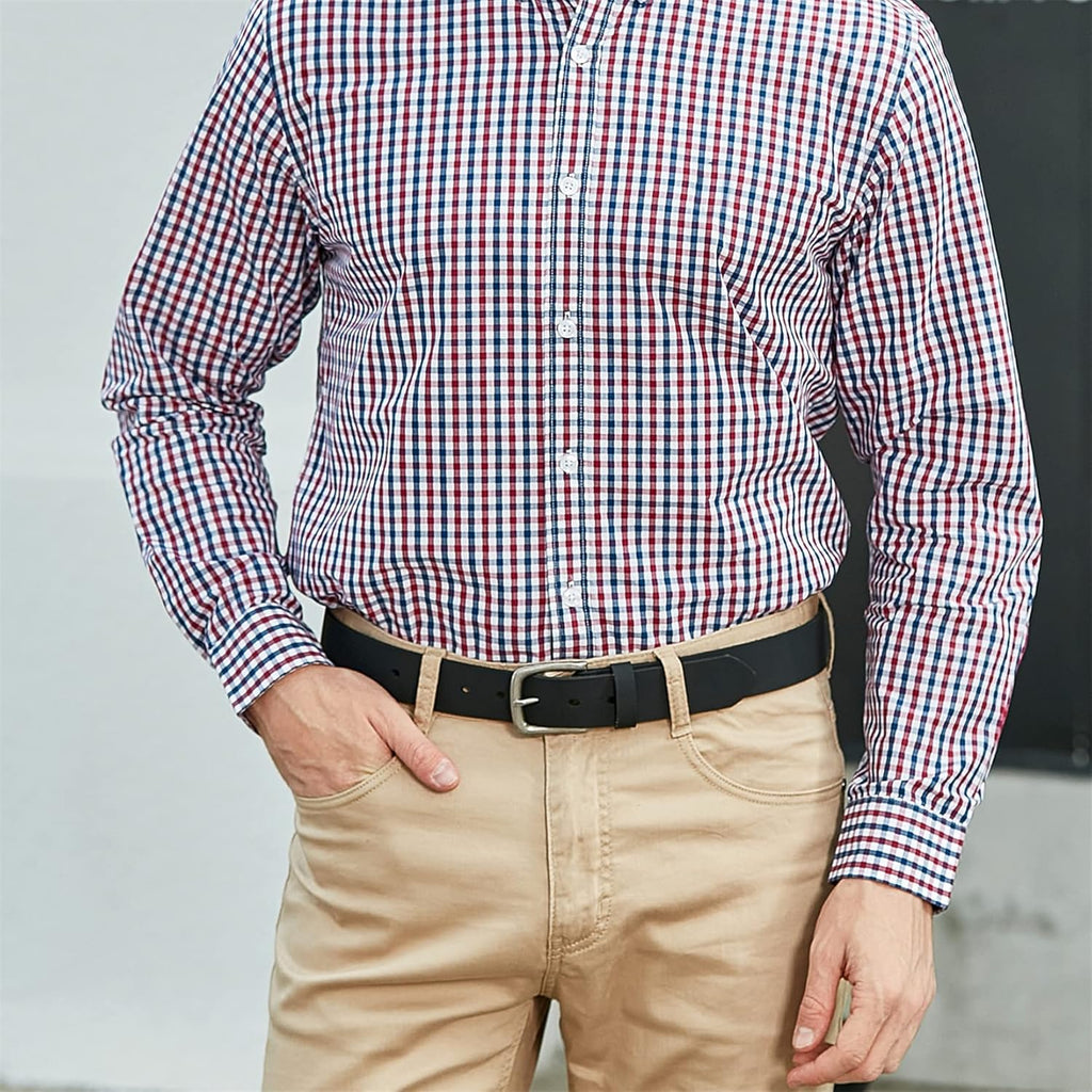 VATAN Men's Genuine Leather Casual Every Day Jeans Belts, Handmade Men Leather Belt with Gift Box