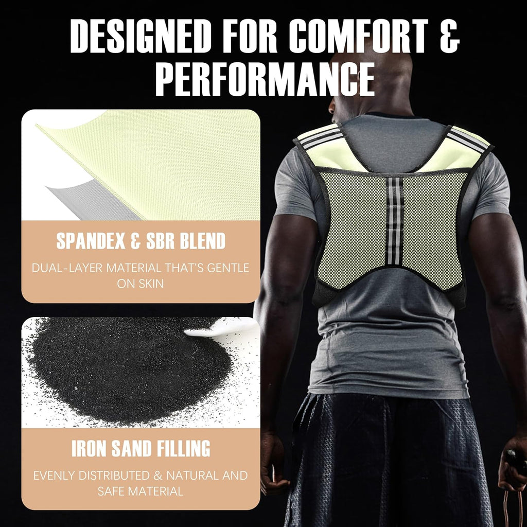 Weighted Vest Men or Women - 5/10/15/20/25/30lbs Weights with Reflective Stripe, Weighted Vest for Workout Equipment for Strength Training Running - Walking Weight Loss