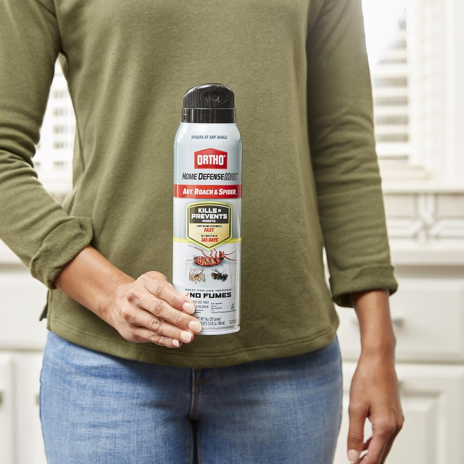 Ortho Home Defense Max Indoor Insect Barrier with Extended Reach Comfort Wand, Kills Ants, Roaches, Spiders, Fleas and Ticks, 1 gal.