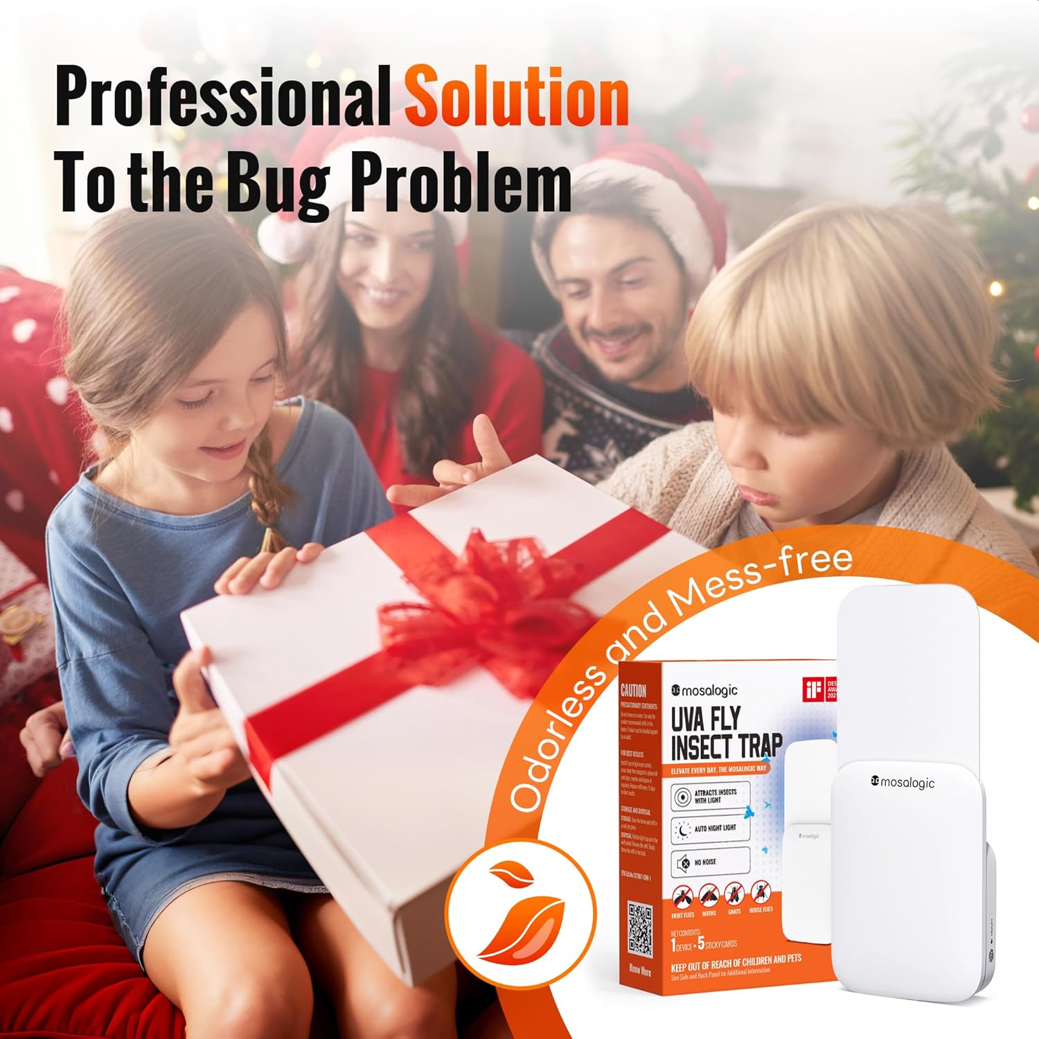 Mosalogic Fruit Fly Traps for Indoors Gnat Trap for House Indoor- 600 Sqft Protection Area UV Fly Insect Trapper for Fruit Flies，Gnat，Mosquito，and Other Flying Insect Plug in Bug Killer White