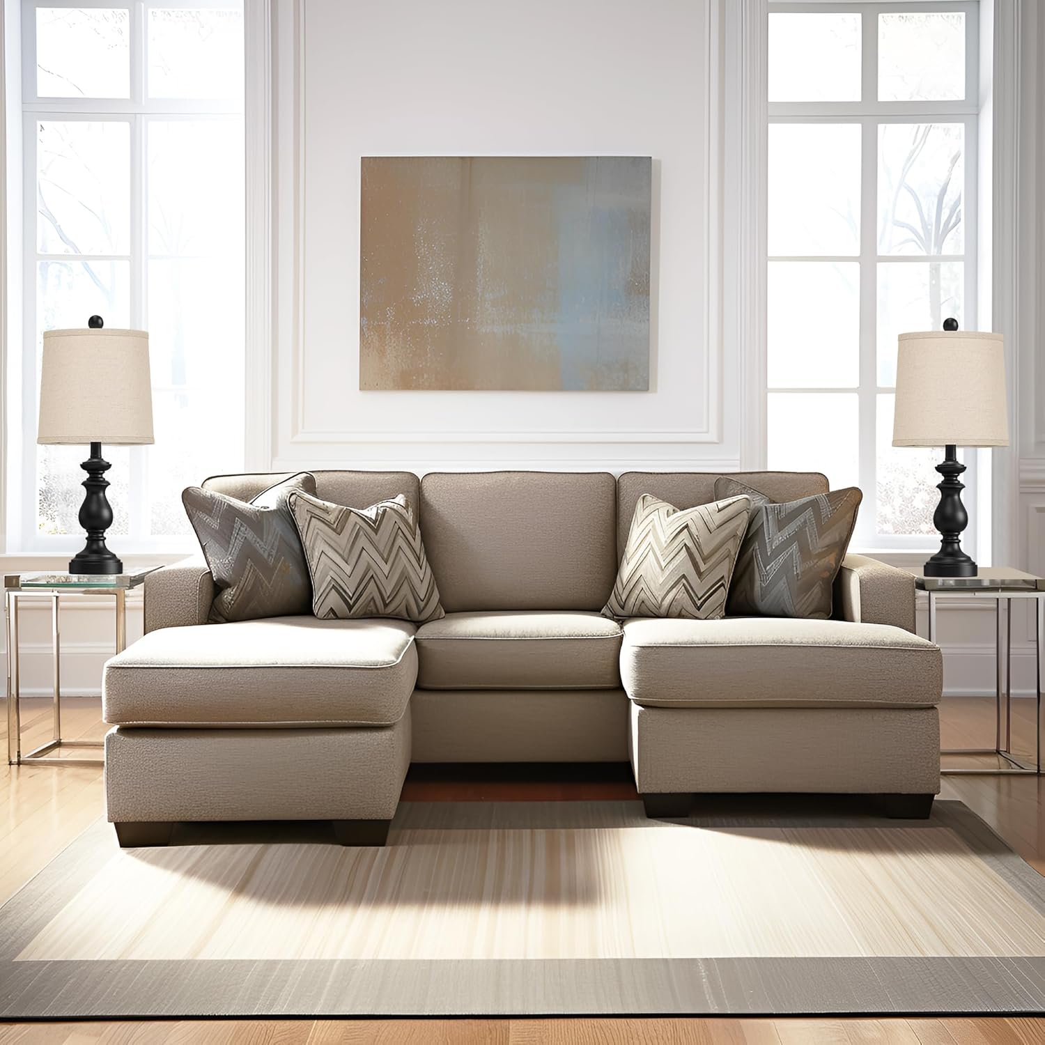 PARTPHONER Traditional Table Lamp Set of 2, Rustic Farmhouse Table Lamps for Living Room Bedroom, 22" Bedside Desk Lamps Vintage Nightstand Lamps with Linen Shades, Antique Grey