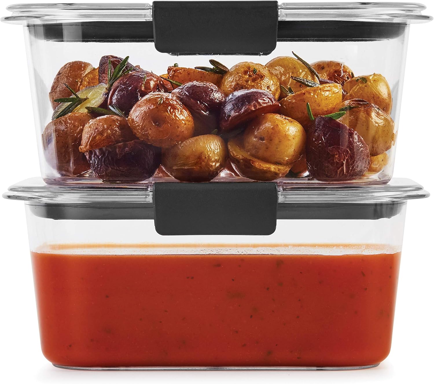Rubbermaid Brilliance Food Storage Containers BPA Free Airtight Lids Ideal for Lunch Meal Prep & Leftovers Set of 5 (3.2 Cup)