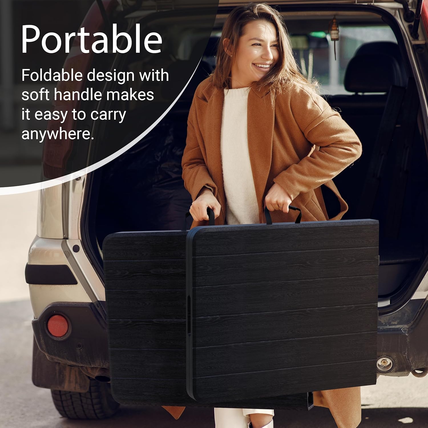 6 Feet Foldable Table with Built in Handle & Steel Legs | Heavy Duty Portable | Perfect for Party, Dining, Wedding, Events, Picnic Indoor, Outdoor, Camping, Utility, Folding