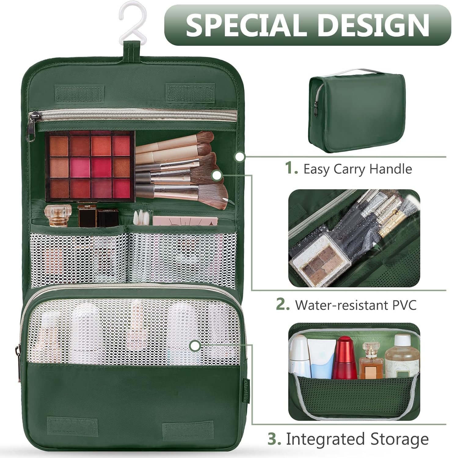 10 Set/8 Set Packing Cubes for Travel, Gifts for Women Mom,Anti-Tearing Suitcase Organizer for Luggage with Shoe & Hanging Toiletry Bag,OlarHike Vacation Essentials & Accessories for Cruise Ship,Cream