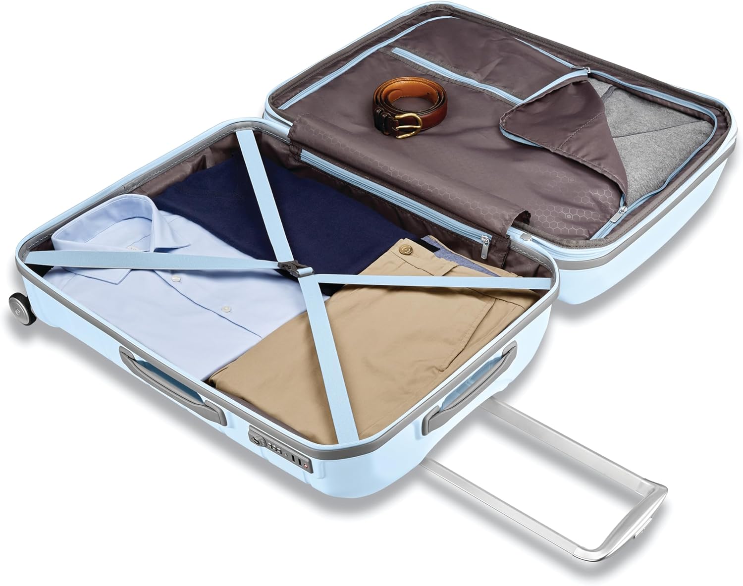 Samsonite Freeform Hardside Carry-On Luggage with Spinner Wheels - Hardshell Suitcase - TSA, Airline-Approved - Expandable Hard Shell, Smooth Rolling Wheels for Lightweight Travel - Navy