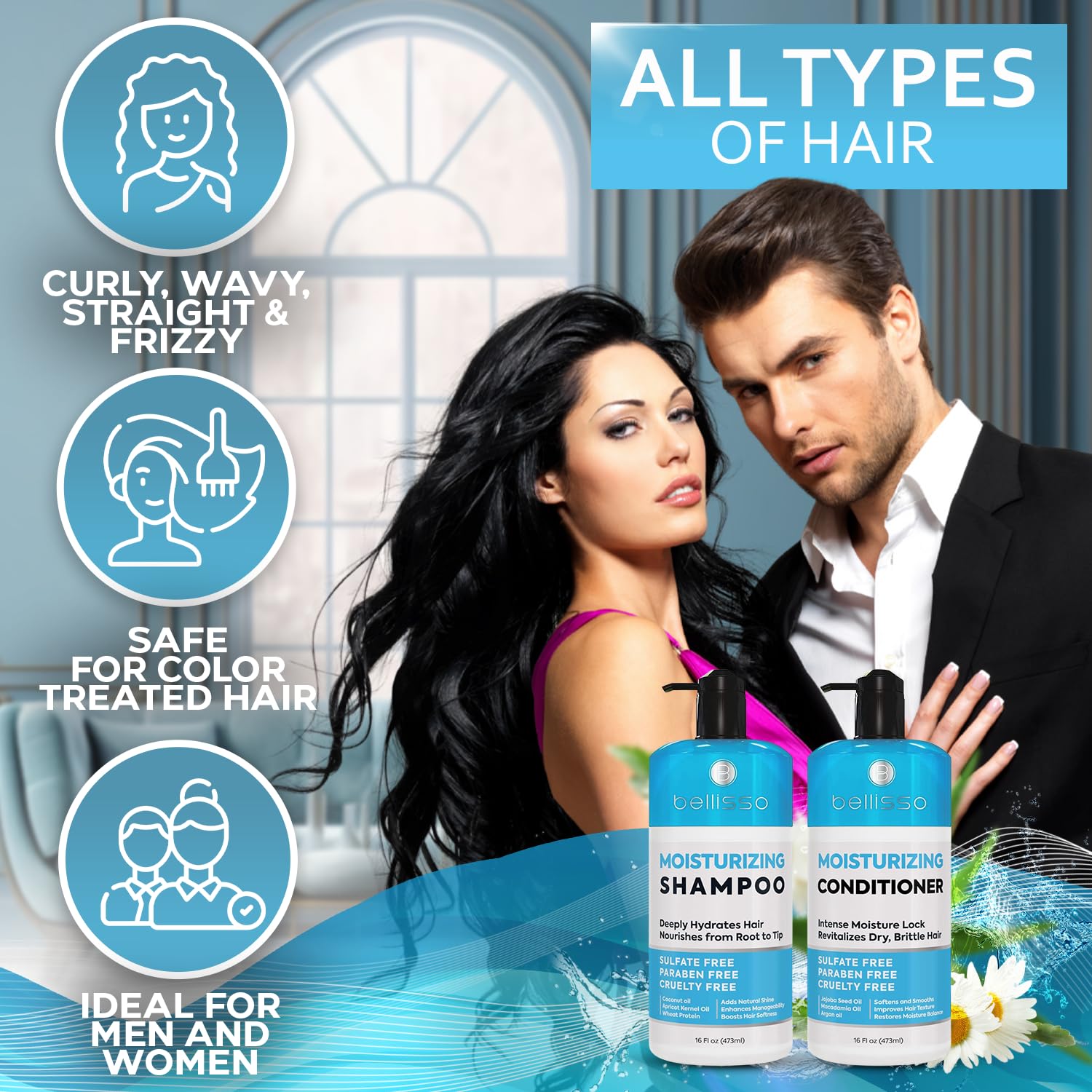 Biotin Shampoo and Conditioner Set - Sulfate and Paraben Free Treatment for Men and Women - Hair Thickening Volumizing Products to Help Boost Thinning Hair with Added Keratin