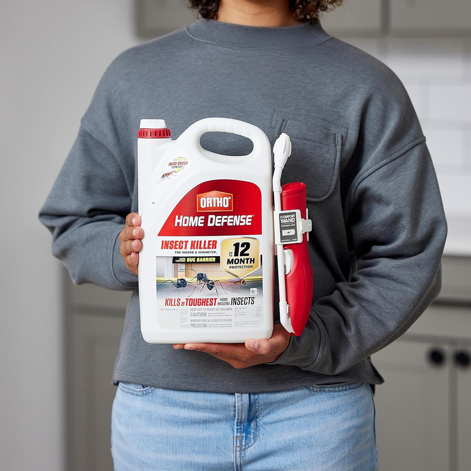 Ortho Home Defense Insect Killer for Indoor and Perimeter2 with Comfort Wand, Controls Ants, Roaches, Spiders and More, 1.33 gal