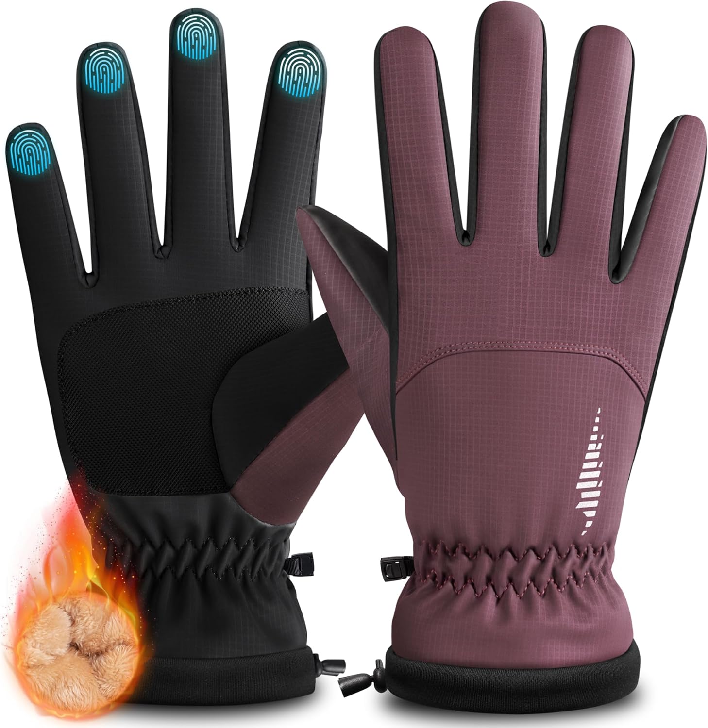 rivmount Winter Waterproof Ski Snow Warm Gloves for Women Men, Windproof Cold Weather Thermal with Touchscreen Fingers, for Running Driving Cycling Hiking Biking Outdoor Sports Daily Work