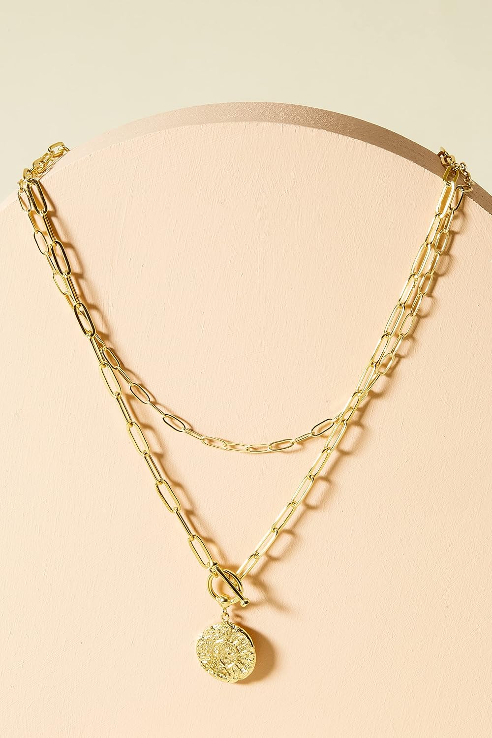 PAVOI 14K Gold Plated Layering Necklaces | Stylish Minimalist Design Pendant Necklaces | Bar, Circle, Lotus, Disc, Dog Tag, Horizontal Bar Pendants for Women