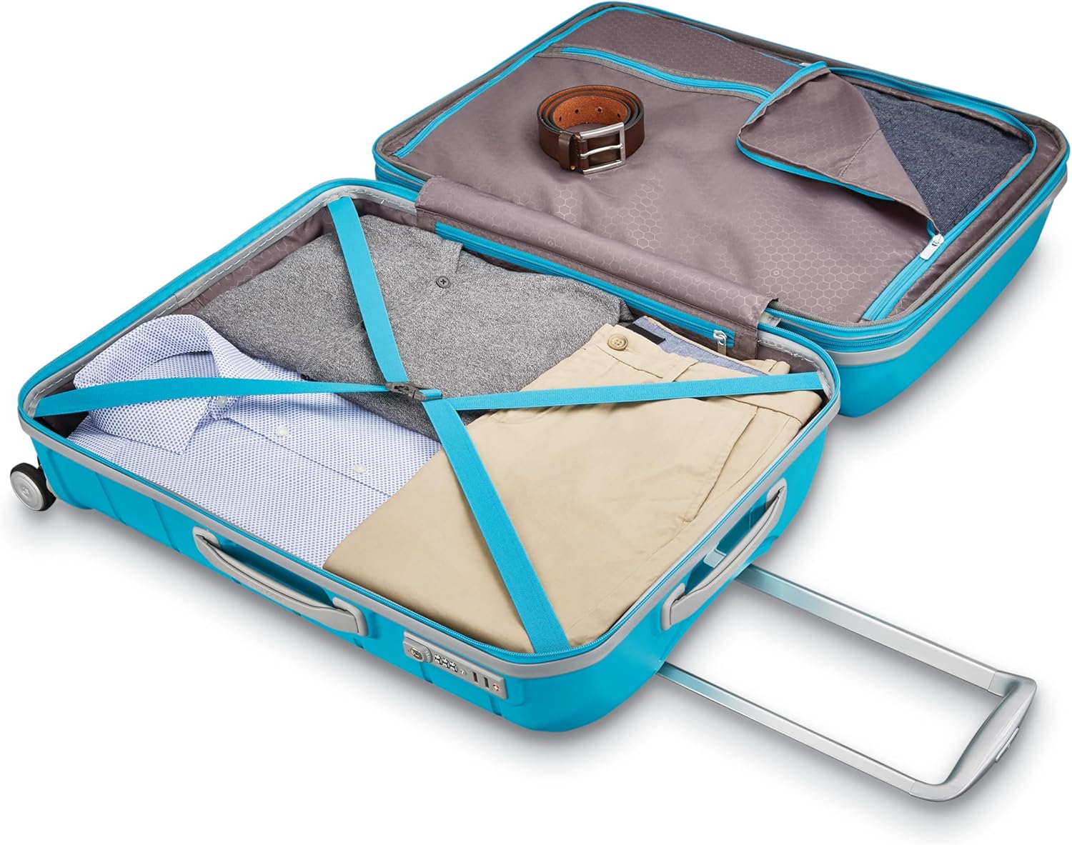 Samsonite Freeform Hardside Carry-On Luggage with Spinner Wheels - Hardshell Suitcase - TSA, Airline-Approved - Expandable Hard Shell, Smooth Rolling Wheels for Lightweight Travel - Navy