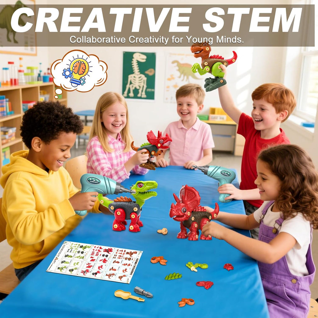 Laradola Dinosaur Toys for 3 4 5 6 7 8 Year Old Boys, Take Apart Dinosaur Toys for Kids 3-5 5-7 STEM Construction Building Kids Toy with Electric Drill, Party Christmas Birthday Gifts Boys Girls