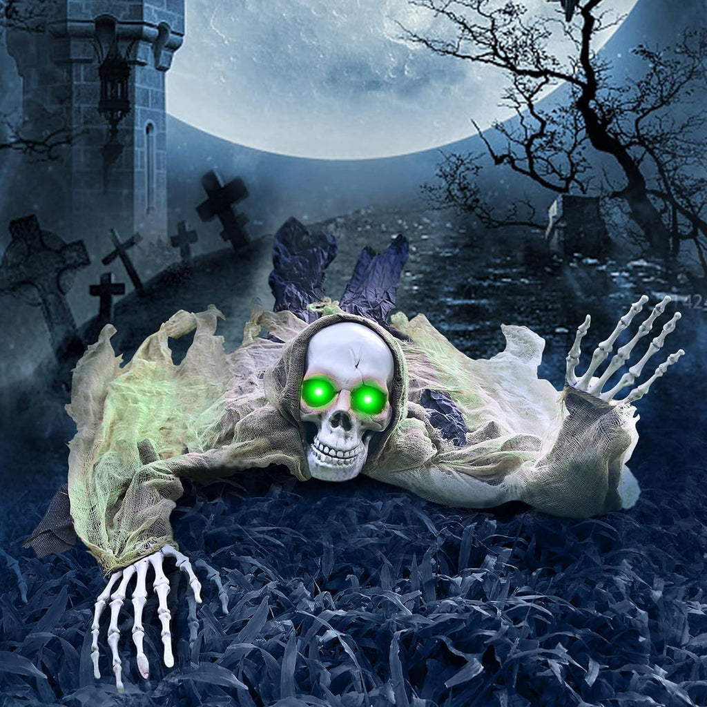 4 Pack Halloween Decoration LED Glowing Light Up Skulls Eyes, Horror DIY Glowing Eyes Lights Battery Operated for Halloween Decoration Masks, Skulls, Pumpkin, Spider, Tombstone Props (Red)