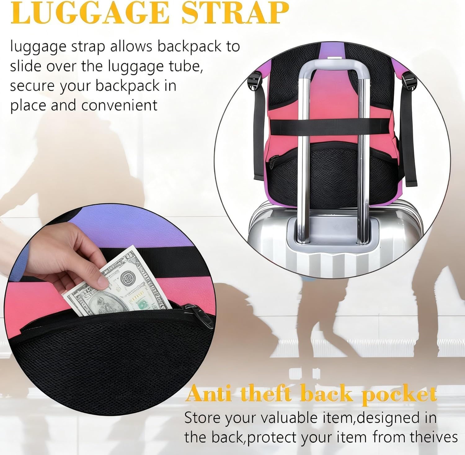 MATEIN Travel Laptop Backpack, Business Anti Theft Slim Sturdy Laptops Backpack with USB Charging Port, Water Resistant College School Computer Bag Gift for Men & Women Fits 15.6 Inch Notebook, Grey