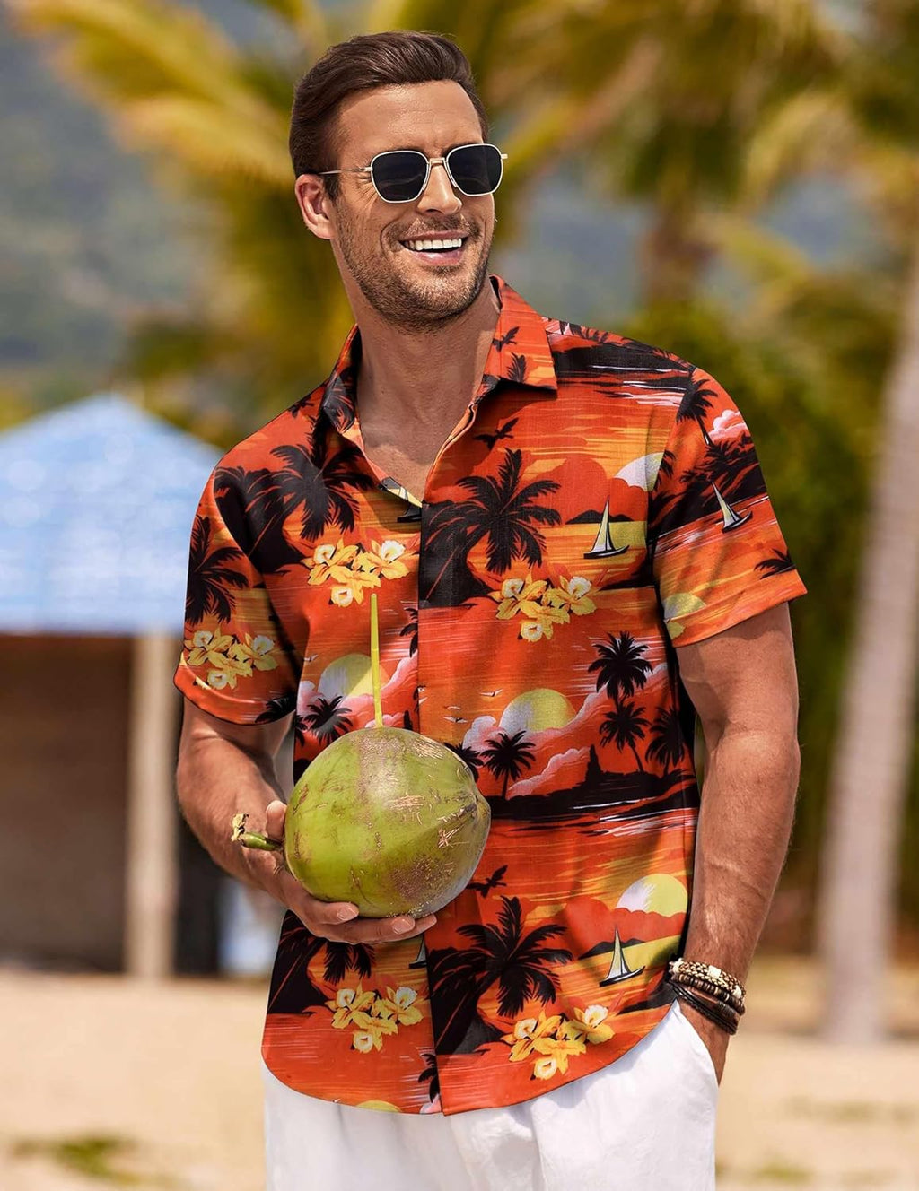 COOFANDY Men's Linen Shirts Short Sleeve Casual Shirts Button Down Shirt for Men Beach Summer Wedding Shirt