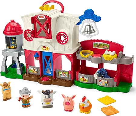 Fisher-Price Little People Toddler Learning Toy Caring for Animals Farm Playset with Smart Stages for Pretend Play Kids Ages 1+ years (Exclusive)