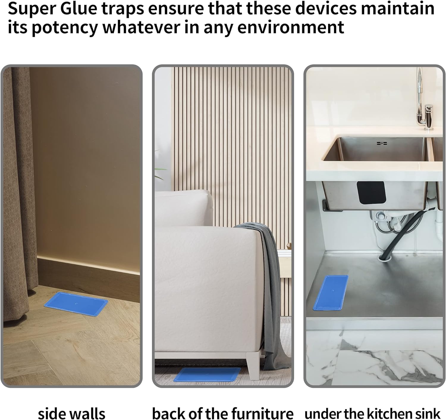 LULUCATCH Mouse & Insect Traps 12 Pack, Heavier Sticky Traps with Non-Toxic Glue for Small Mice & Insects. Sticky Mouse Traps Indoor, Easy to Set, Pet Safe Pest Control