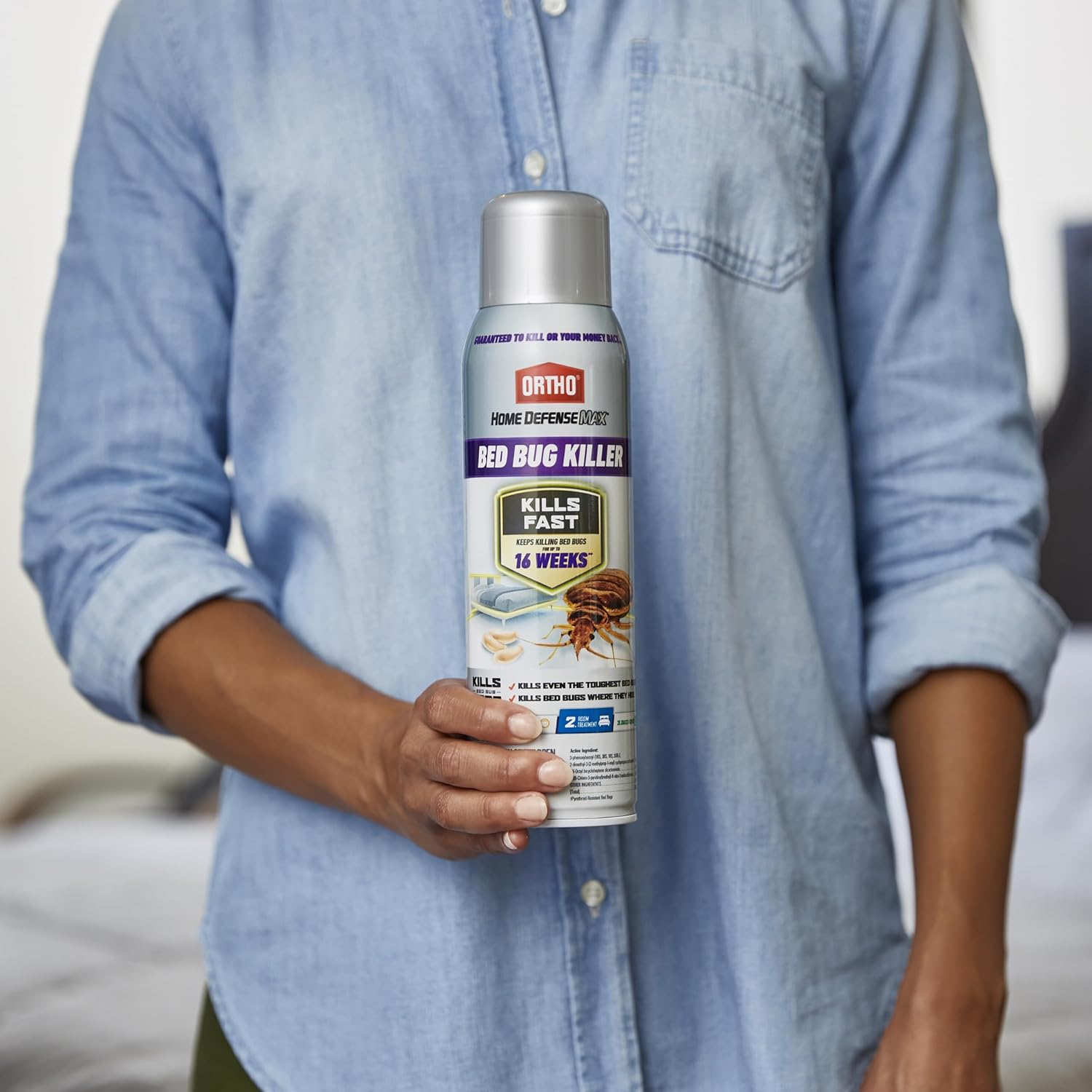 Ortho Home Defense Max Bed Bug, Flea and Tick Killer with Comfort Wand, Bed Bug Spray, Kills Bed Bug Eggs, Fleas and Ticks, 1 gal.