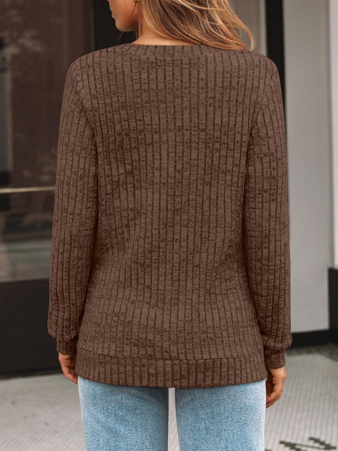 AUTOMET Womens V Neck Long Sleeve Shirt Fall Fashion Tops Tunic Dressy Casual Sweater Clothes Cute Trendy Work Outfits 2025