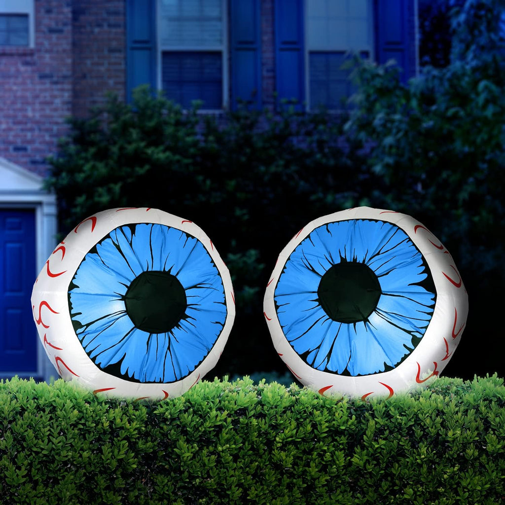 Joiedomi 2 Packs Halloween Inflatables Large Set of Eyes Decoration Blow Ups Green Eyes for Yard 3 Ft Inflatable Halloween Decor Outdoor with LEDs Party Supplies Blow up Decoration for Indoor, Outdoor