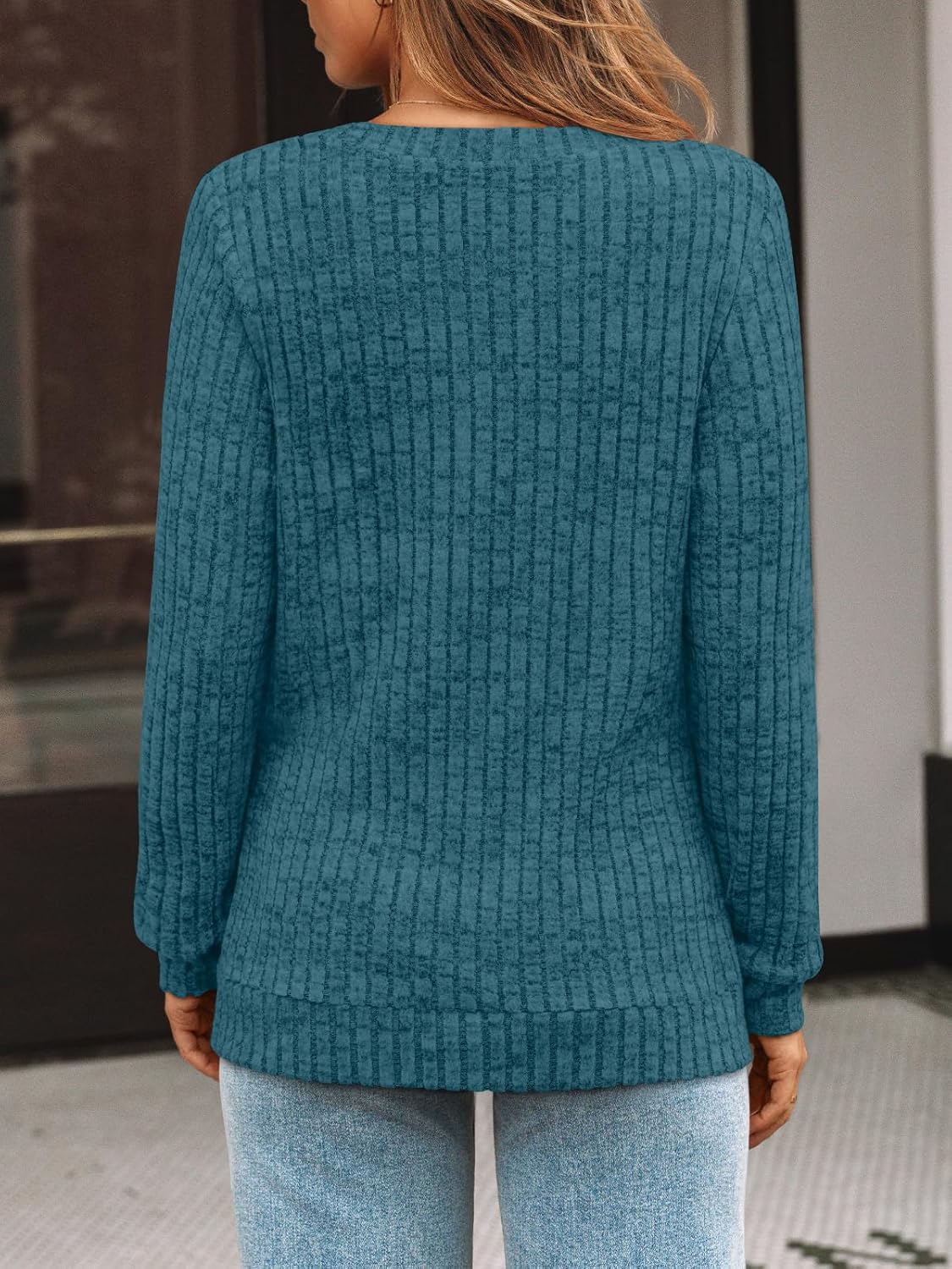 AUTOMET Womens V Neck Long Sleeve Shirt Fall Fashion Tops Tunic Dressy Casual Sweater Clothes Cute Trendy Work Outfits 2025