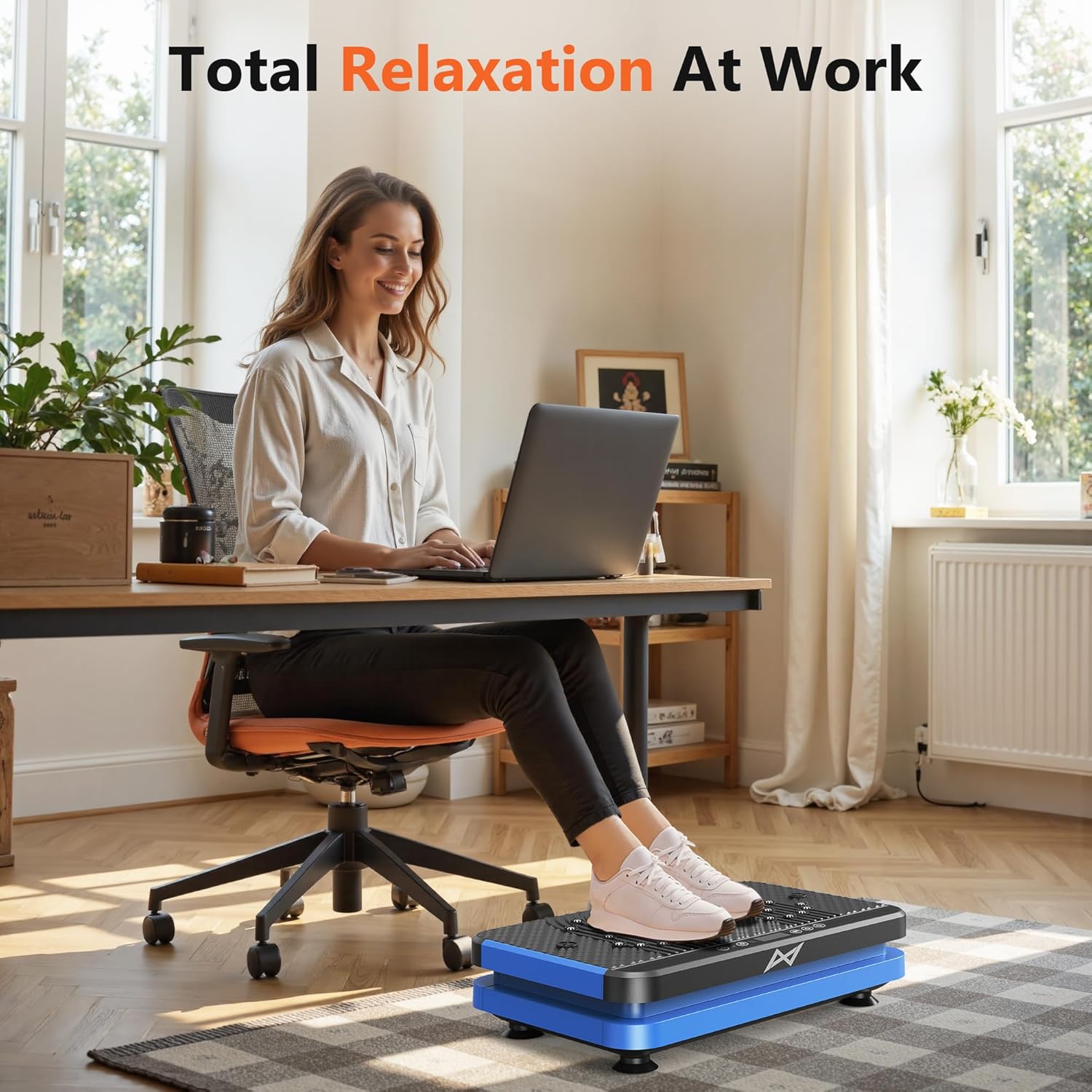 AXV Vibration Plate Fitness Platform Exercise Machine Vibrating Shaking Full Body Shaker Workout Vibrate Stand Shake Board Sport Gym for Weight Loss Fat Burner for Women Men