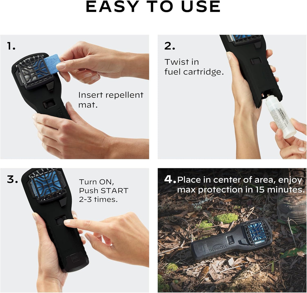 Thermacell Mosquito Portable Repeller; Includes 12-Hour Refill; 15 Foot Zone of Protection; Highly Effective Mosquito Repellent; Deet Free Bug Spray Alternative; Scent Free