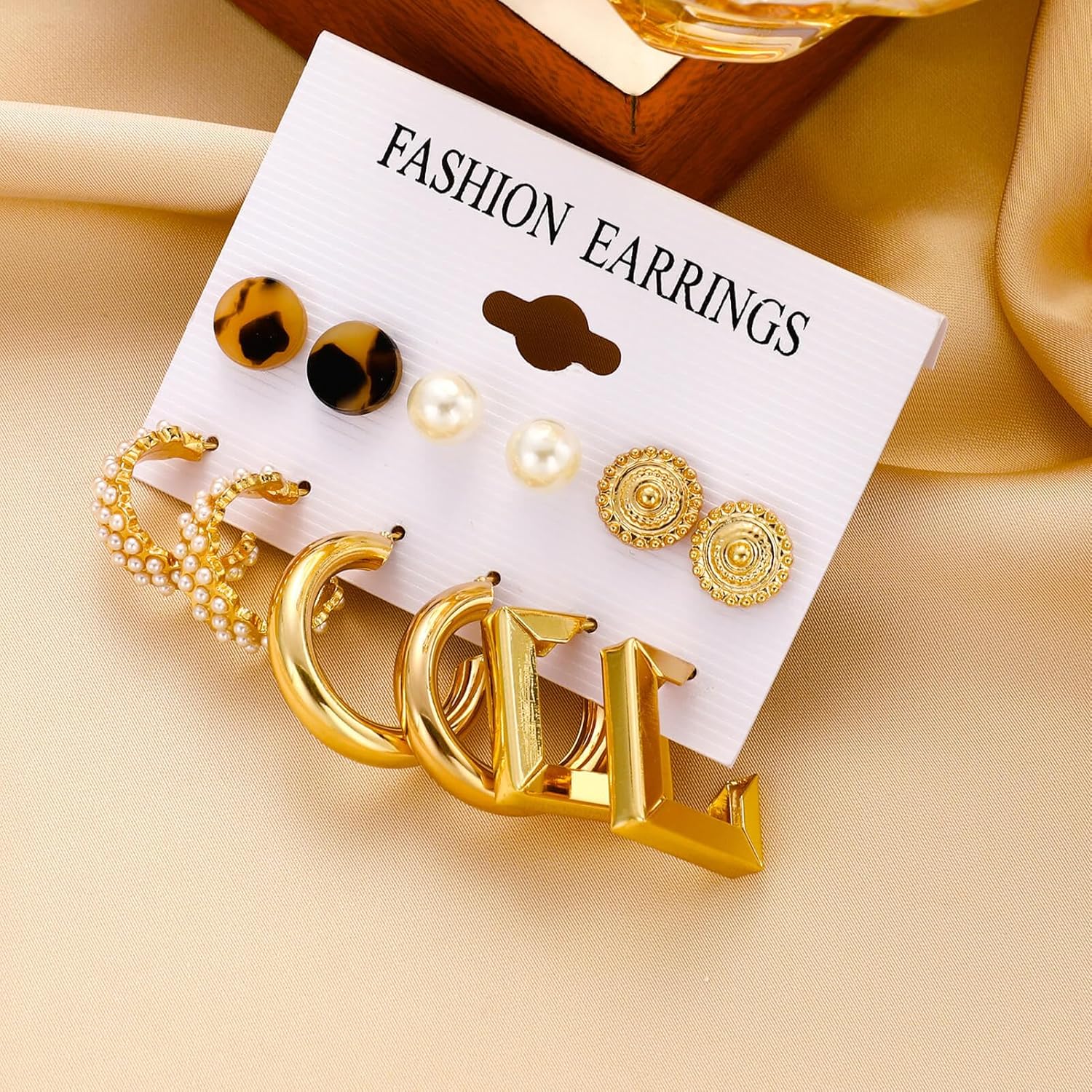 Gold Hoop Earrings Set for Women, 12 Pairs Hypoallergenic Large/Big Thin Thick Gold Hoops Earrings Loop Pack for Jewelry Gift 40mm/50mm