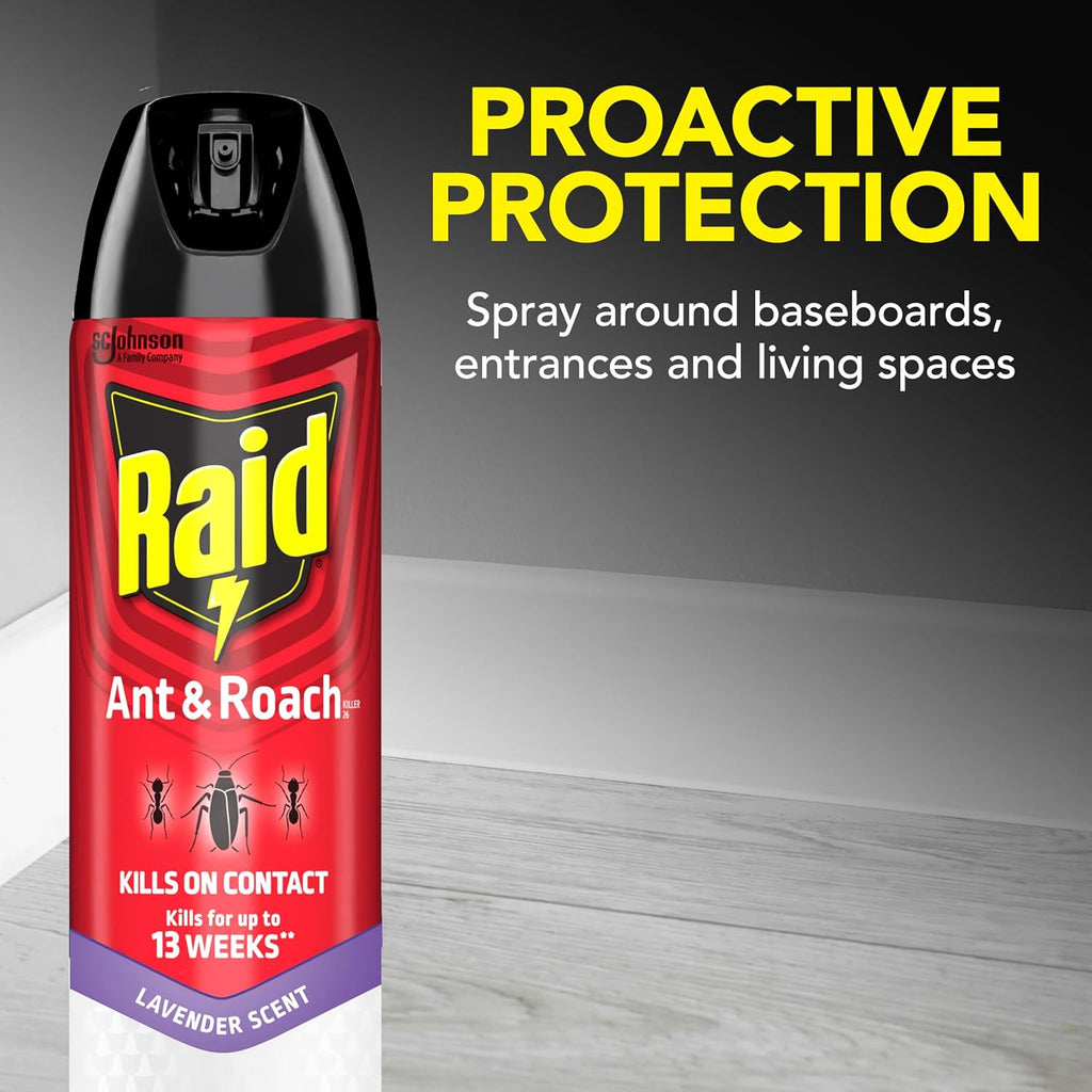 Raid Ant & Roach Killer Spray For Listed Bugs, Keeps Killing for Weeks, Fresh Scent, 17.5 oz