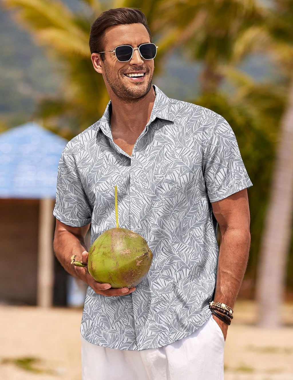 COOFANDY Men's Linen Shirts Short Sleeve Casual Shirts Button Down Shirt for Men Beach Summer Wedding Shirt