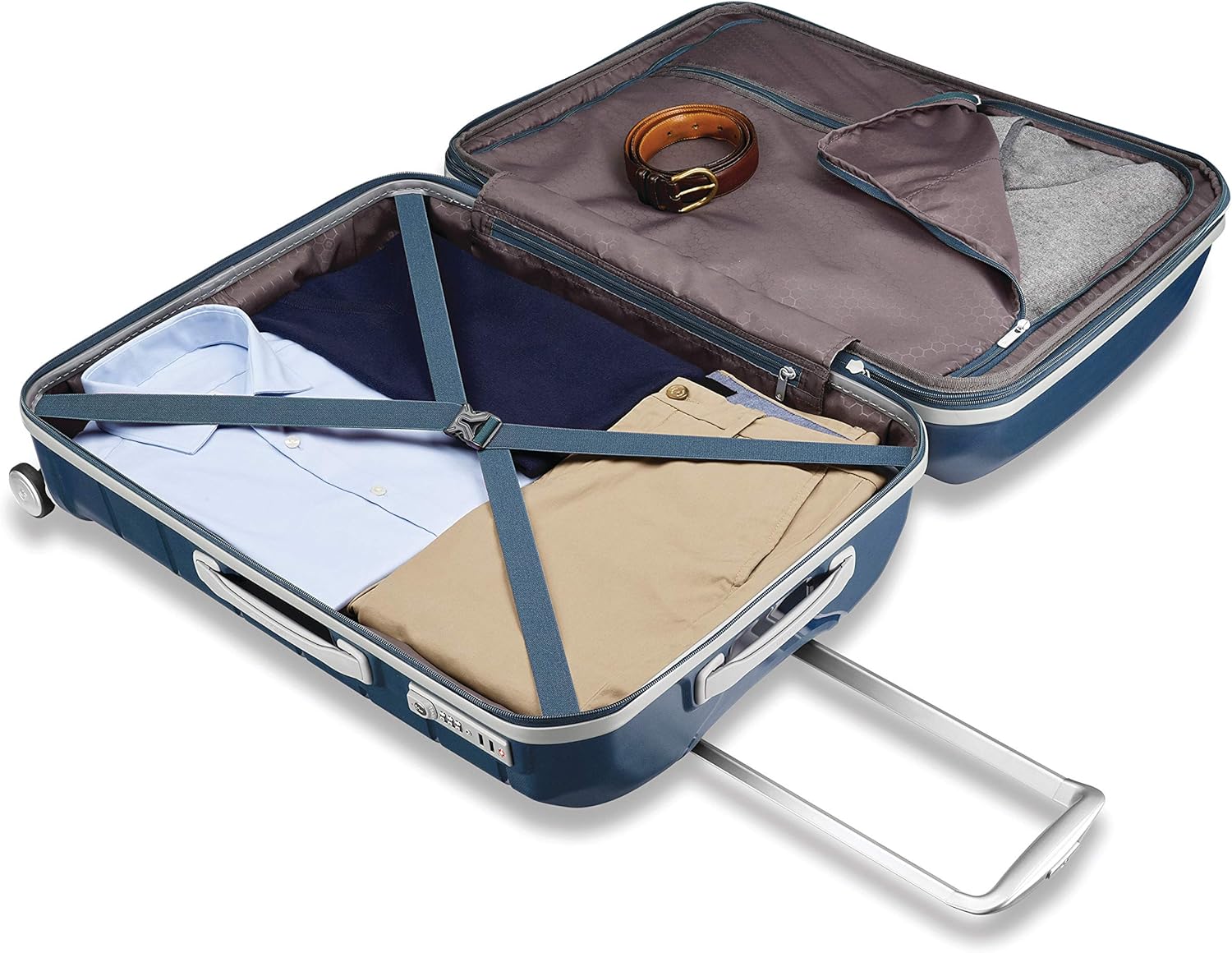 Samsonite Freeform Hardside Carry-On Luggage with Spinner Wheels - Hardshell Suitcase - TSA, Airline-Approved - Expandable Hard Shell, Smooth Rolling Wheels for Lightweight Travel - Navy