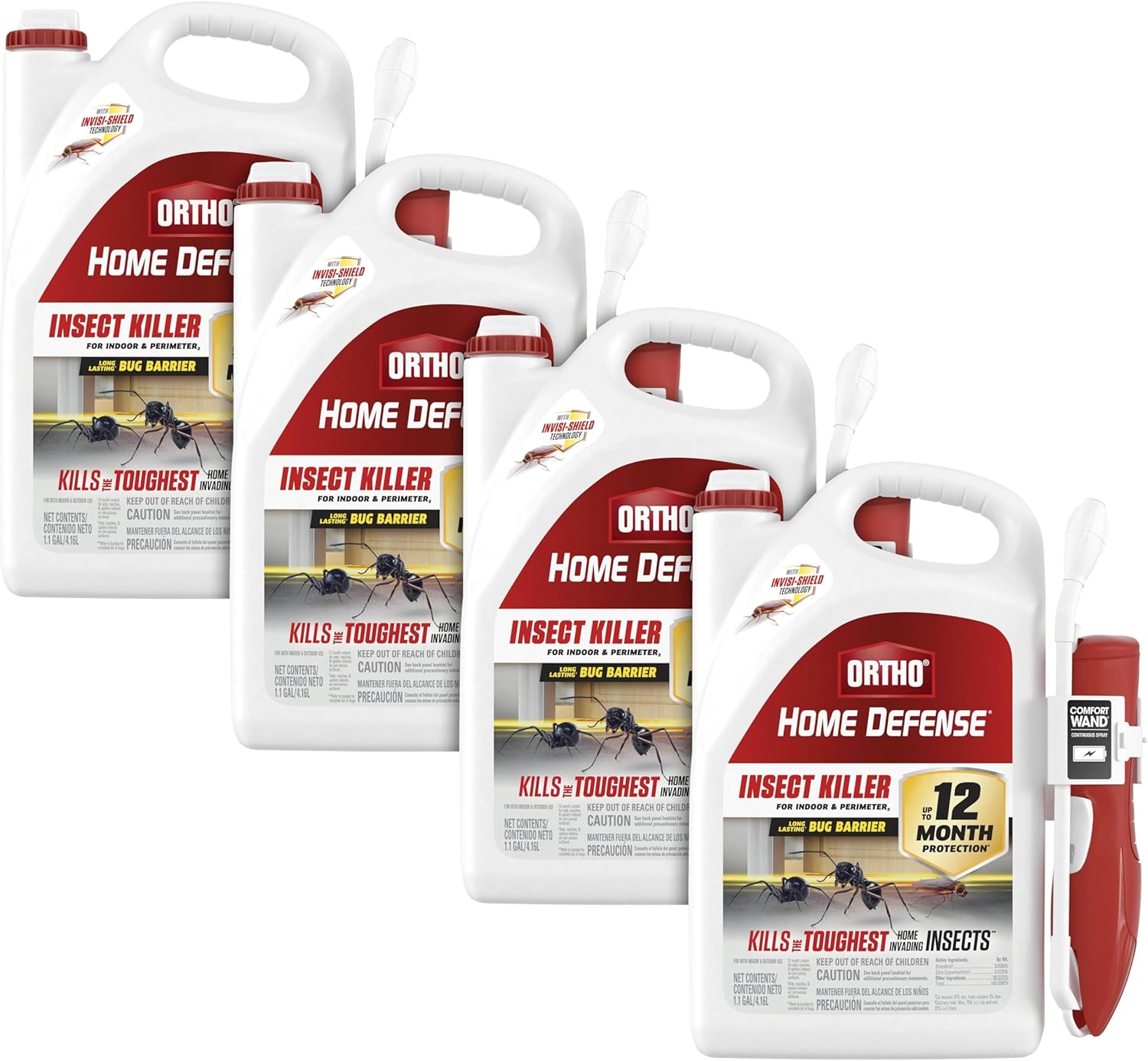 Ortho Home Defense Insect Killer for Indoor and Perimeter2 with Comfort Wand, Controls Ants, Roaches, Spiders and More, 1.33 gal