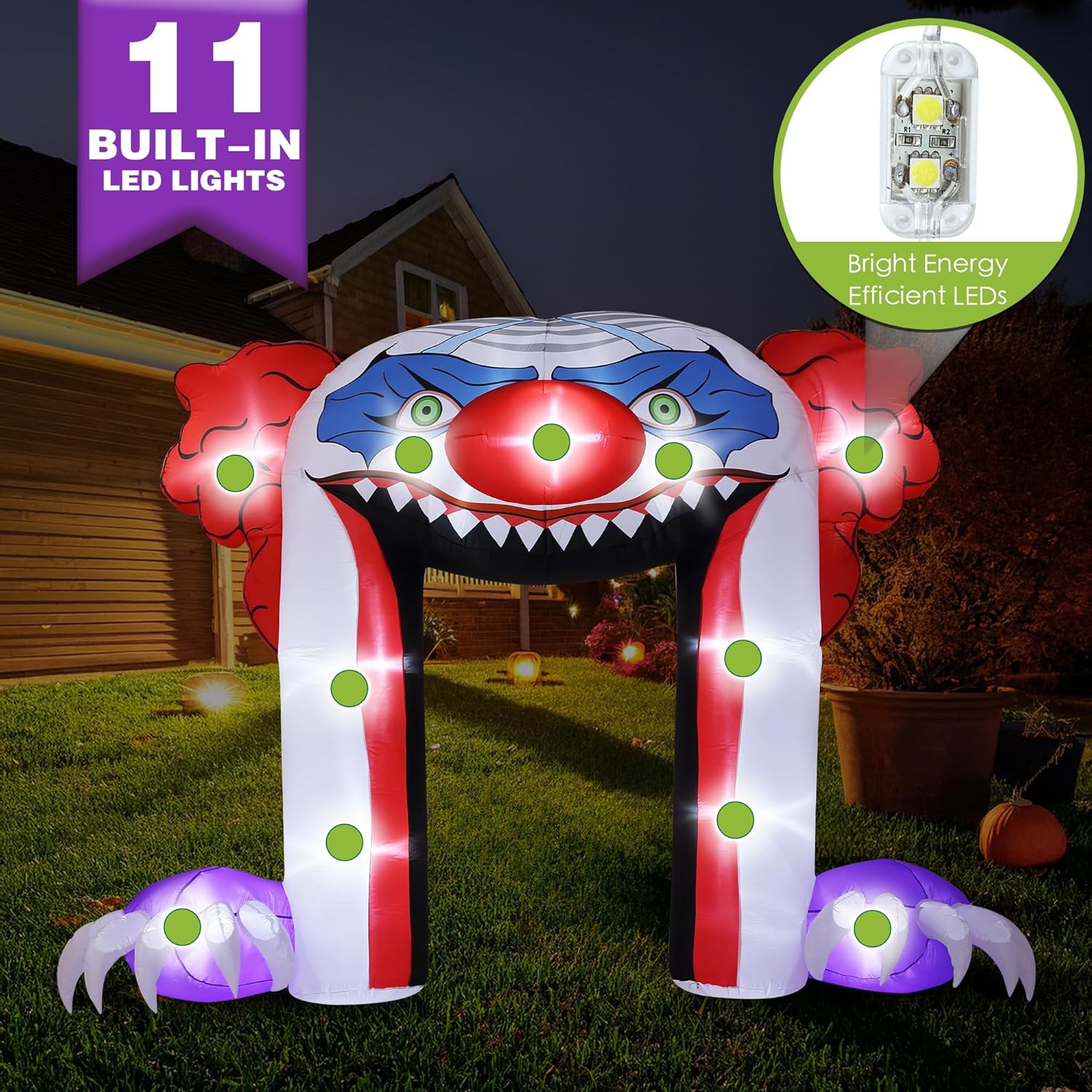 ZPISF Giant 10 FT Halloween Inflatables Clown Archway Outdoor Decorations, Scary Halloween Arch Blow Up Yard Decorations for Front Yard Lawn Garden Decor