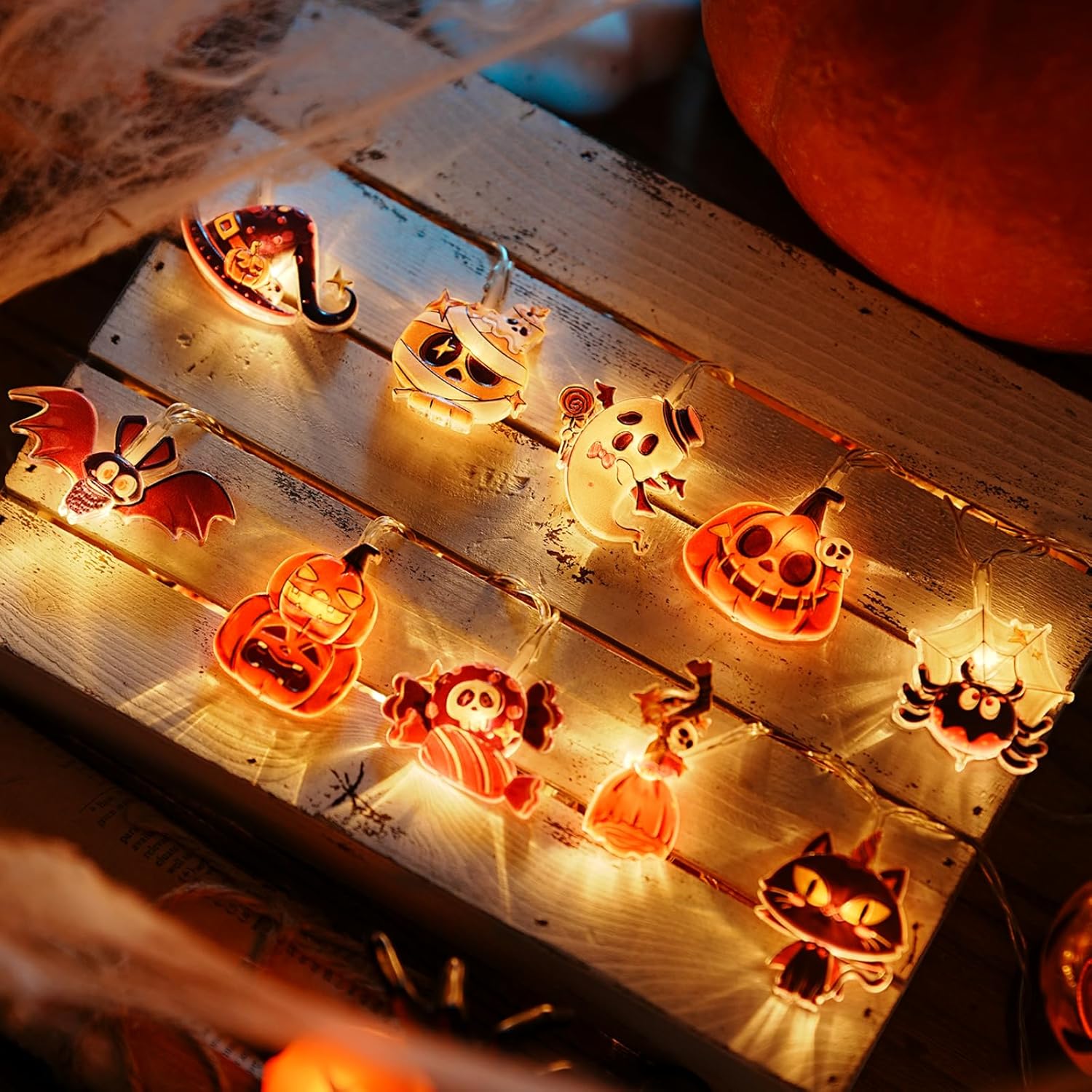 LOLStar Halloween String Lights Decorations, 9.8FT 20 LED Halloween Fairy Lights, Battery Operated (Not Included) with Timer Function and 8 Flashing Modes, Cute Booday Lights 2025 Home Indoor Decor