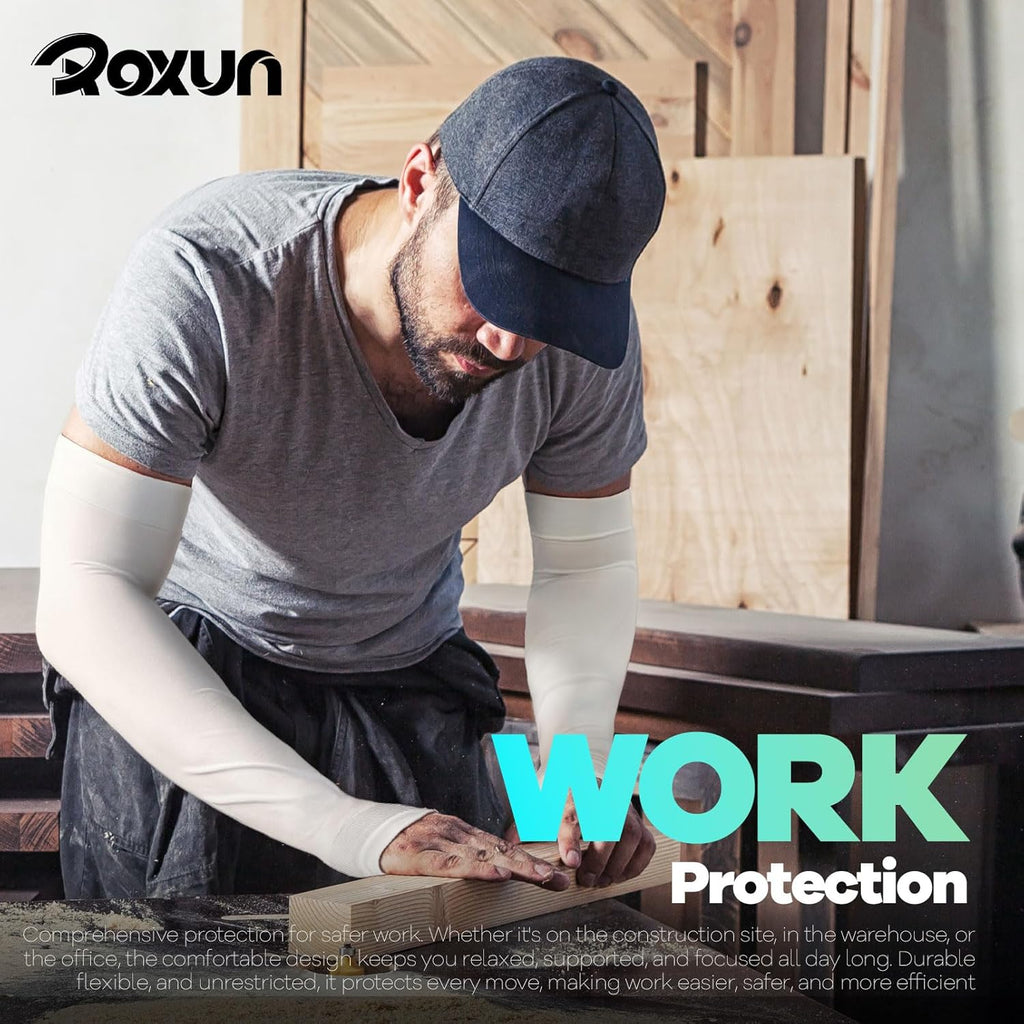 Arm Sleeves with Thumb Hole, Cooling UV Protection Compression Tattoo Cover Up for Men/Women