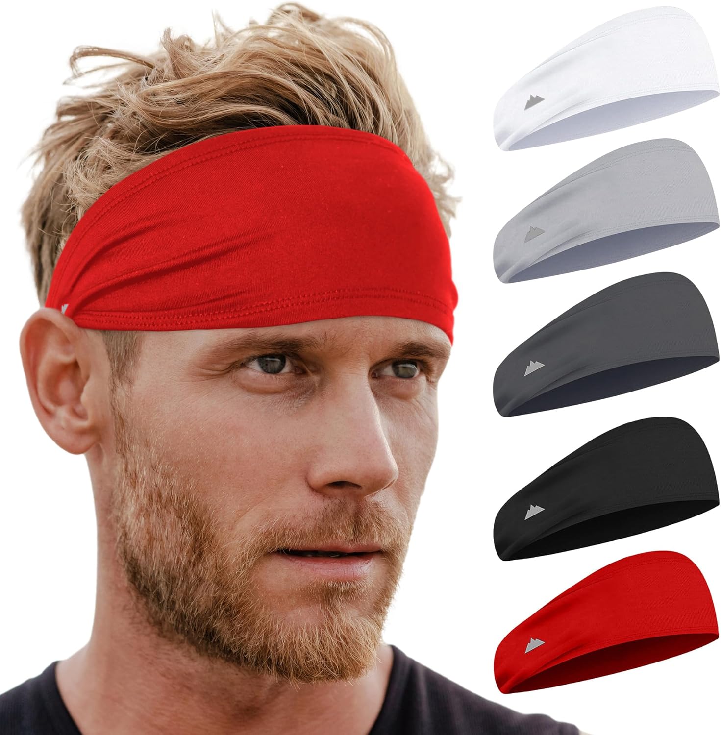 Tough Outfitters Headband for Men - Mens Headbands - Working Out Sports Performance Head Bands - Athletic Cycling Running Sweat Band, Football Headbands - Sweat Bands Men/Women