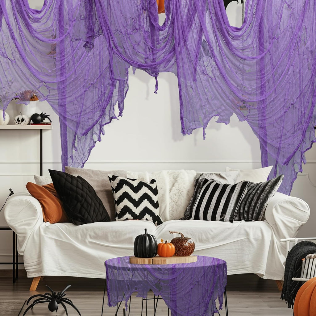 197" x 85" Halloween Creepy Cloth - Halloween Spooky Fabric Cloth - Scary Gauze Blood Creepy Cloth for Haunted House Halloween Party Yard Wall Doorway Outdoors Decoration