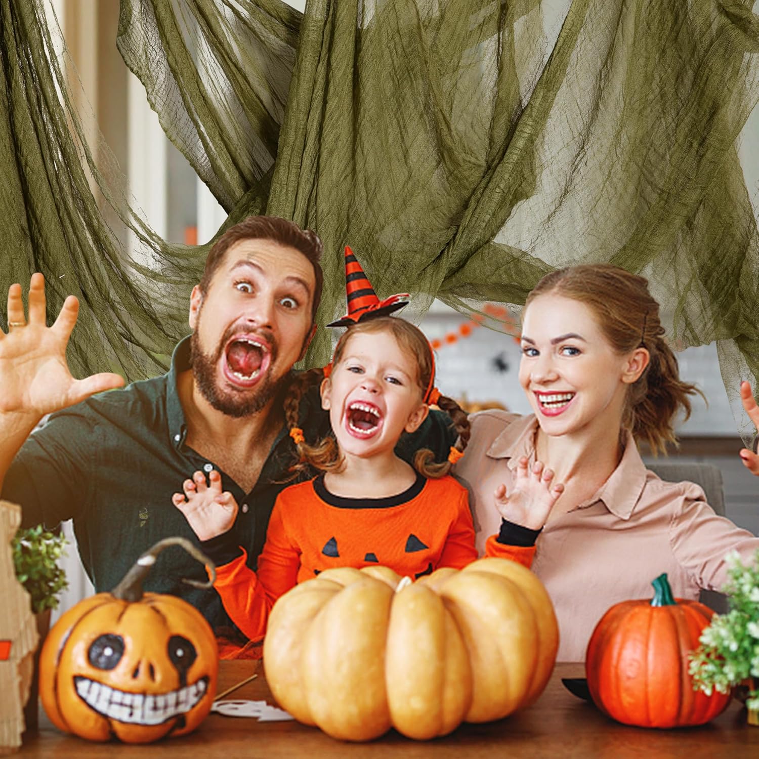 197" x 85" Halloween Creepy Cloth - Halloween Spooky Fabric Cloth - Scary Gauze Blood Creepy Cloth for Haunted House Halloween Party Yard Wall Doorway Outdoors Decoration