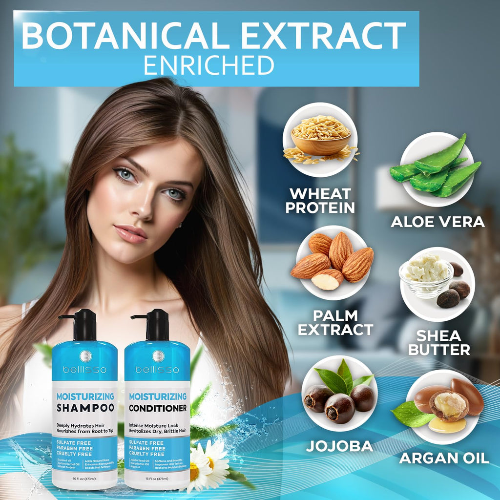 Biotin Shampoo and Conditioner Set - Sulfate and Paraben Free Treatment for Men and Women - Hair Thickening Volumizing Products to Help Boost Thinning Hair with Added Keratin