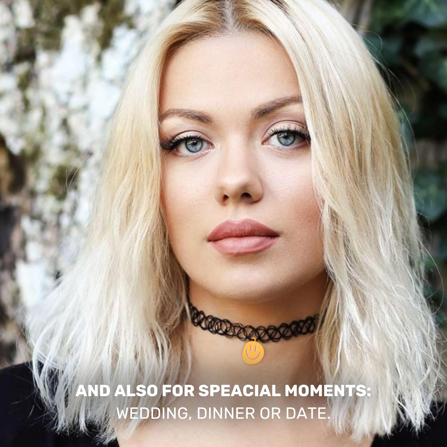 BodyJ4You 2PC Tattoo Choker Necklace - 90s Choker Necklace Women - 2000s Y2K Black Chokers Rainbow Choker - Butterfly Ying Yang Unicorn Rainbow Charms - Stretchy Elastic Necklace