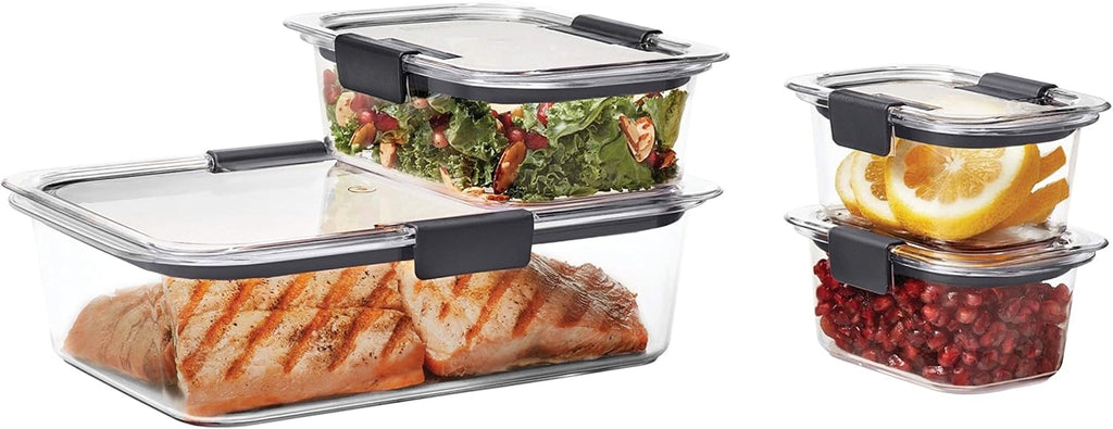 Rubbermaid Brilliance Food Storage Containers BPA Free Airtight Lids Ideal for Lunch Meal Prep & Leftovers Set of 5 (3.2 Cup)