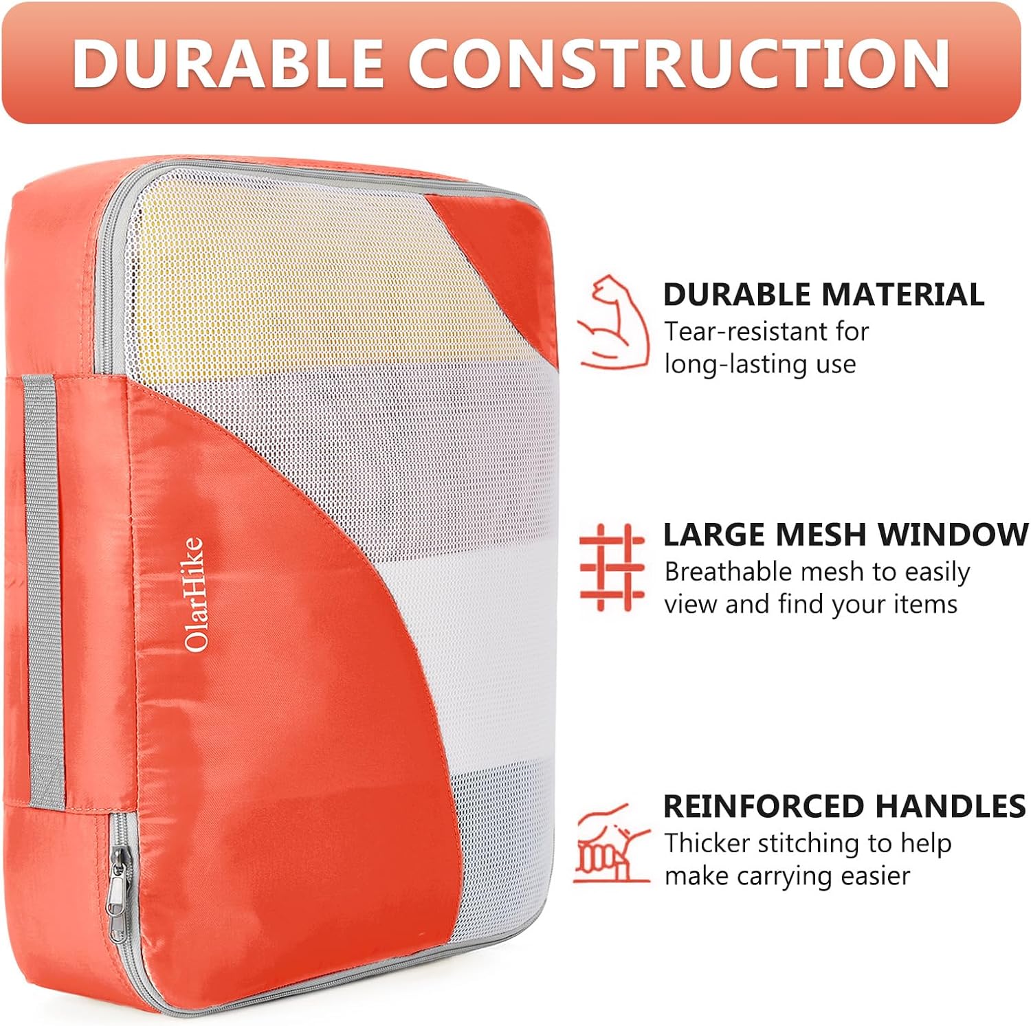 10 Set/8 Set Packing Cubes for Travel, Gifts for Women Mom,Anti-Tearing Suitcase Organizer for Luggage with Shoe & Hanging Toiletry Bag,OlarHike Vacation Essentials & Accessories for Cruise Ship,Cream